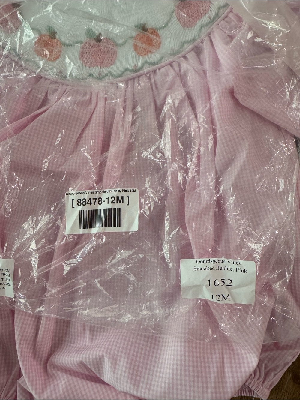 Stitchy Fish Pink Smocked Pumpkin Dress for Kids NWT - Picture 3 of 3